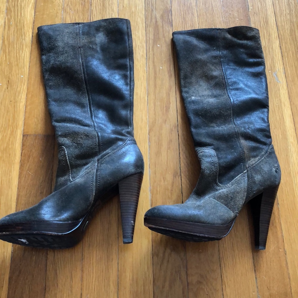Frye suede tall high heel boot - sz 8